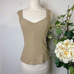 Free People * Boss Babe Tank | Ribbed Sculpted Knit | Camel | Large